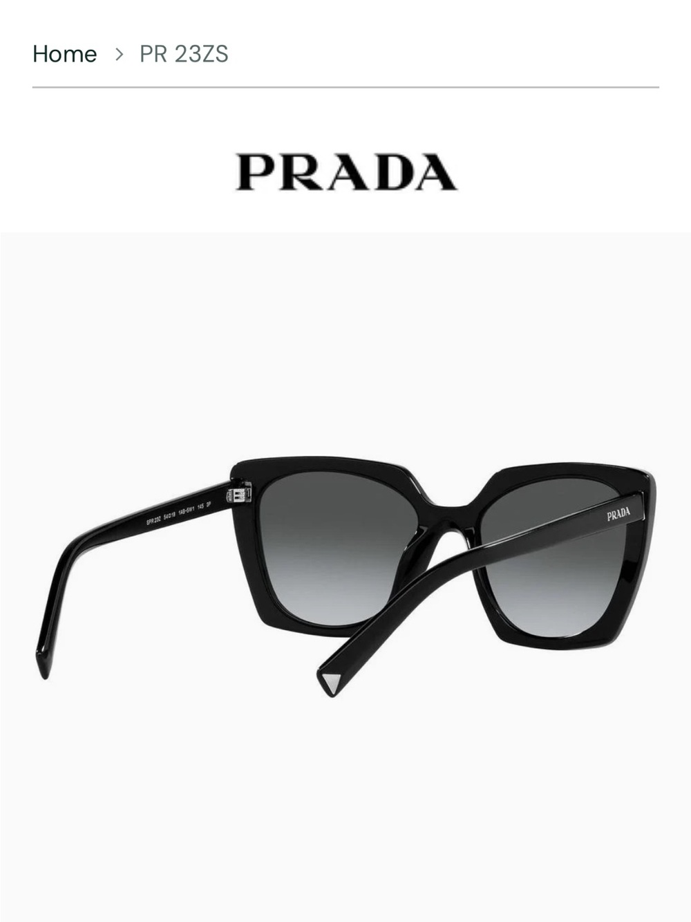 PRADA Women's Black Frame Sunglasses with Gray Gradient Lenses NWT - Picture 8 of 11